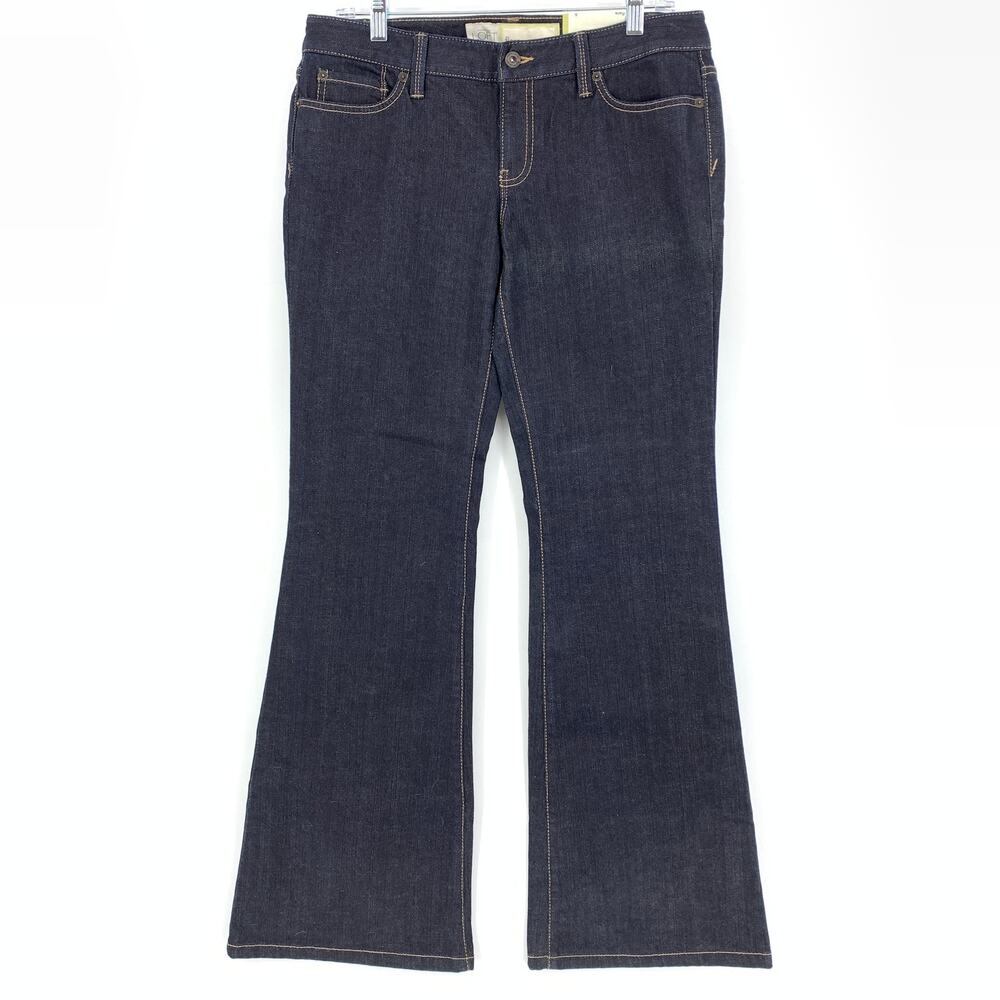 Y2K Vintage LOFT Flare Leg Jeans Women's Sz 6 Dark Wash Denim Low Rise NEW